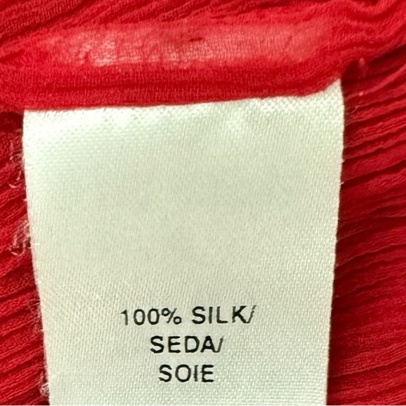 BCBGMaxAzria Silk Red Sheer Swim Long Coverup Size Small - Picture 7 of 9